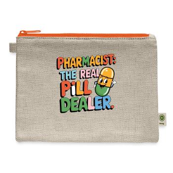 Pharmacist: Your Friendly Pill Dealer - Hemp Carry All Pouch - natural/orange - Front