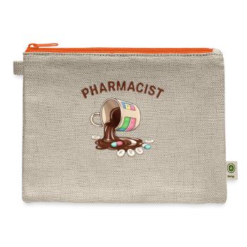Pharmacist Prescribes Coffee First - Hemp Carry All Pouch - natural/orange - Front