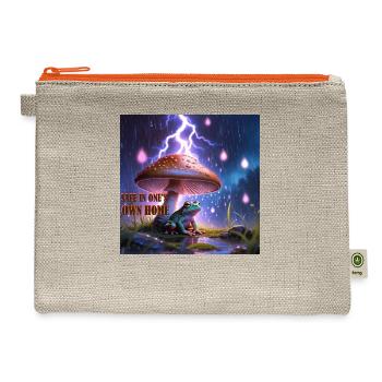 T Shirt Design SAFE IN OWN HOME 01 - Hemp Carry All Pouch - natural/orange - Front