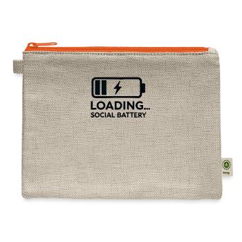 Loading... Social Battery - Hemp Carry All Pouch - natural/orange - Front