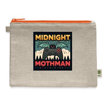 Midnight Mothman Retro Horror Game Tee - Hemp Carry All Pouch - natural/orange - Front