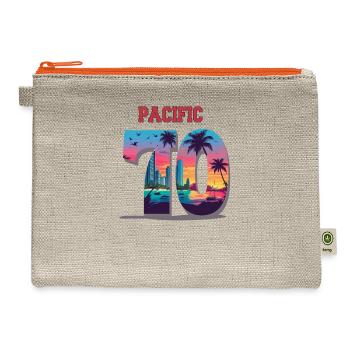 PACIFIC 70 – Tropical City Sunset Varsity Art - Hemp Carry All Pouch - natural/orange - Front