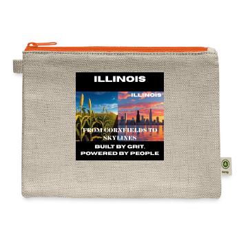 Illinois Midwest Mosaic Art - Hemp Carry All Pouch - natural/orange - Front
