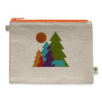 Pine Trees - Hemp Carry All Pouch - natural/orange - Front