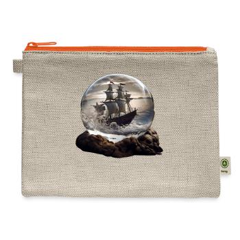 Ship in the glassball - Hemp Carry All Pouch - natural/orange - Front