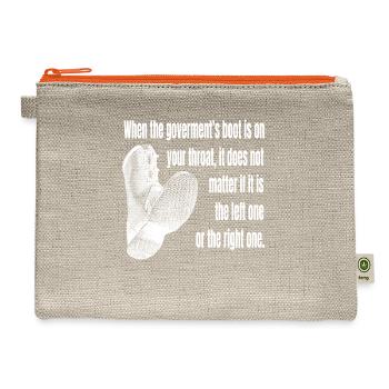 When The Governments Boot - Hemp Carry All Pouch - natural/orange - Front