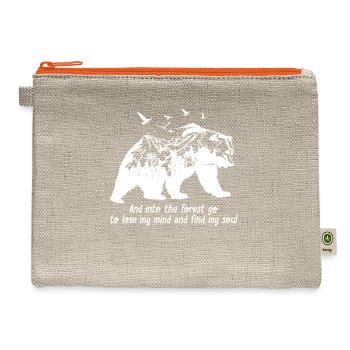 And Into The Forest I Go To Lose My Mind And Find - Hemp Carry All Pouch - natural/orange - Front