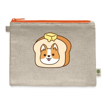 Corgi Bread With Butter - Hemp Carry All Pouch - natural/orange - Front