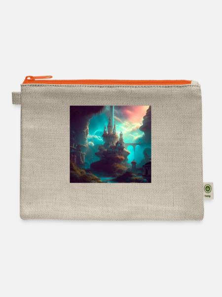 Fantasy land - Hemp Carry All Pouch - natural/orange