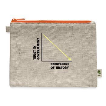 Trust In Government Knowledge Of History - Hemp Carry All Pouch - natural/orange - Front