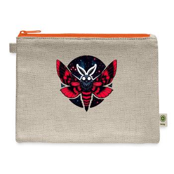 Cosmic Moth - Art Folklore Mothman - Hemp Carry All Pouch - natural/orange - Front