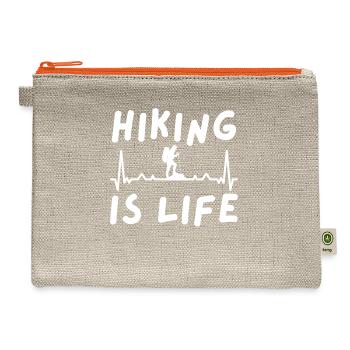 Hiking is Life - Hemp Carry All Pouch - natural/orange - Front
