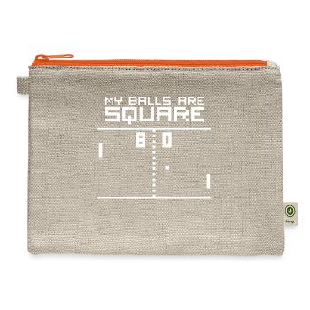 My Balls Are Square Retro Computer Geek - Hemp Carry All Pouch - natural/orange - Front