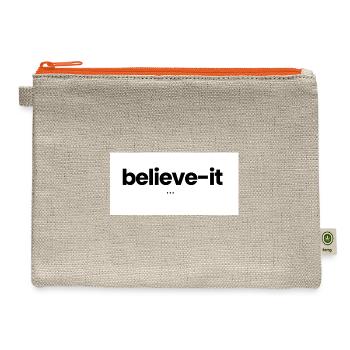 Believe-It Bold Minimal - Hemp Carry All Pouch - natural/orange - Front