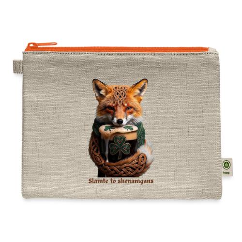Sly Emerald Fox Toast T-Shirt - Hemp Carry All Pouch