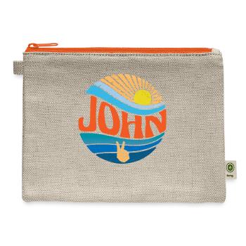 John Shirt Vintage Sunset John Groovy Tie Dye - Hemp Carry All Pouch - natural/orange - Front