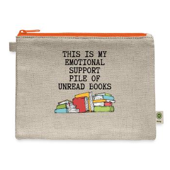 Emotional Support Books - Hemp Carry All Pouch - natural/orange - Front
