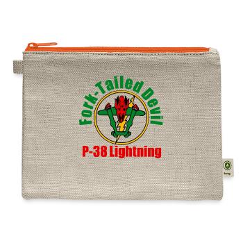 Fork Tailed Devil P 38 Lighting - Hemp Carry All Pouch - natural/orange - Front