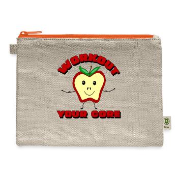 Workout Your Apple Core - Hemp Carry All Pouch - natural/orange - Front