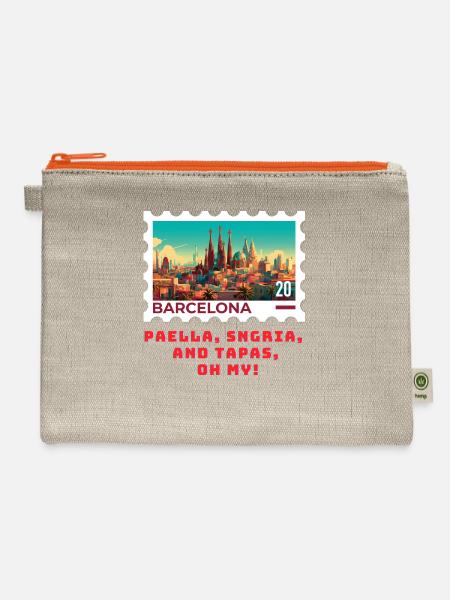 Barcelona - Hemp Carry All Pouch - natural/orange