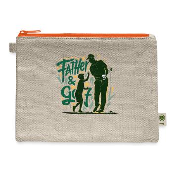 golf and papa - Hemp Carry All Pouch - natural/orange - Front