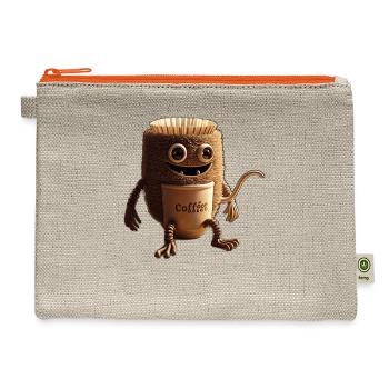 Coffee Monster - Hemp Carry All Pouch - natural/orange - Front