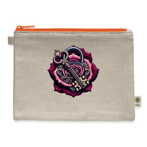 You Hold the Key to My Heart Rose Lock T-Shirt - Hemp Carry All Pouch