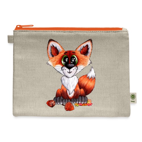 llwynogyn - a little red fox - Hemp Carry All Pouch