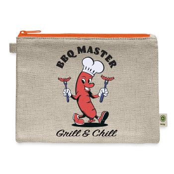 Grill Master Bbq Chef - Hemp Carry All Pouch - natural/orange - Front
