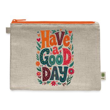 Good Day - Hemp Carry All Pouch - natural/orange - Front