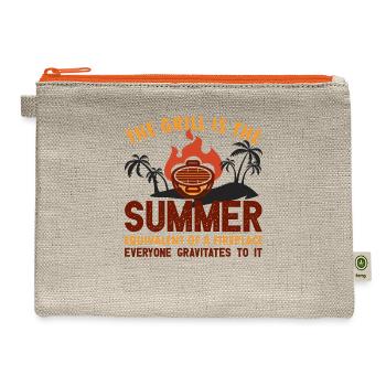 The Grill Is The Summer Equivalent Of A Fireplace - Hemp Carry All Pouch - natural/orange - Front