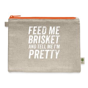 Funny Brisket Backyard Barbecue Grill Bbq Brisket - Hemp Carry All Pouch - natural/orange - Front