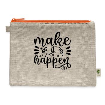 Make It Happen - Hemp Carry All Pouch - natural/orange - Front