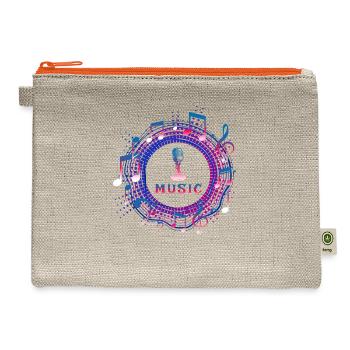 microphone for music performance - Hemp Carry All Pouch - natural/orange - Front