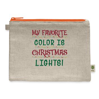 Merry Xmas Christmas Lights - Hemp Carry All Pouch - natural/orange - Front