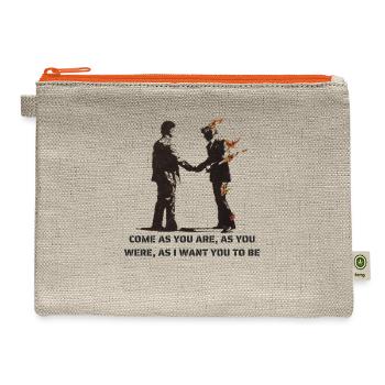 Come as you are, as you were tshirt - Hemp Carry All Pouch - natural/orange - Front