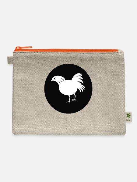 The Hen Domestic Bird - Hemp Carry All Pouch - natural/orange