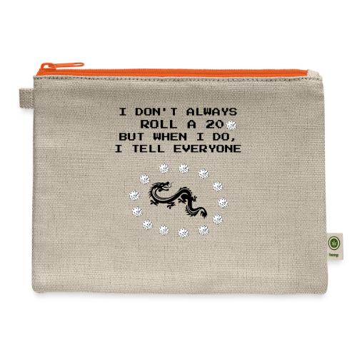 I Don't Always Roll a 20 D&D T-Shirt | Retro 8-Bit - Hemp Carry All Pouch