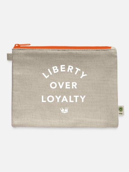 Liberty Over Loyalty - Hemp Carry All Pouch - natural/orange