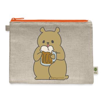Root Bear Float - Hemp Carry All Pouch - natural/orange - Front