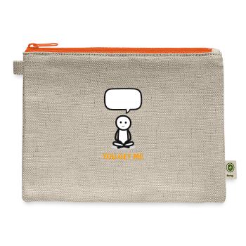You Get Me Minimal Stick Figure - Hemp Carry All Pouch - natural/orange - Front