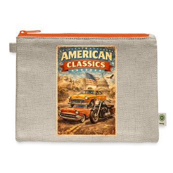 American Classics Vintage Cars - Hemp Carry All Pouch - natural/orange - Front