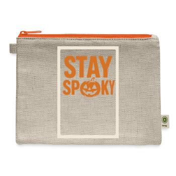 Stay Spooky Halloween Tee - Hemp Carry All Pouch - natural/orange - Front