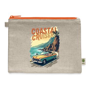 Pacific Coast Highway Ocean Drive Travel  - Hemp Carry All Pouch - natural/orange - Front