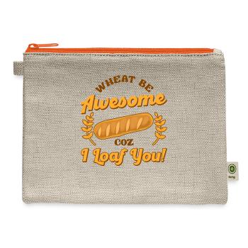 Bread Baking Bakery Pastry Loaf Bread Baker Wheat - Hemp Carry All Pouch - natural/orange - Front