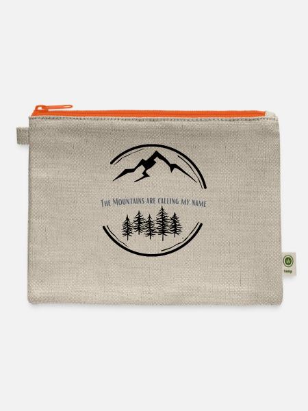 The Mountains Are Calling My Name - Hemp Carry All Pouch - natural/orange
