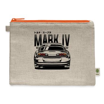 Toyota Supra Mk4 Car - Hemp Carry All Pouch - natural/orange - Front