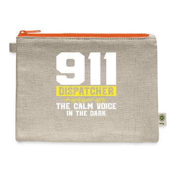 911 Dispatcher The Calm Voice In The Dark Emergenc - Hemp Carry All Pouch - natural/orange - Front