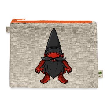 Nain Rouge Of Detroit Michigan Gnome Cryptid Lover - Hemp Carry All Pouch - natural/orange - Front