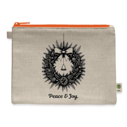 Peace & Joy T-Shirt | Minimalist Elegant Christmas - Hemp Carry All Pouch
